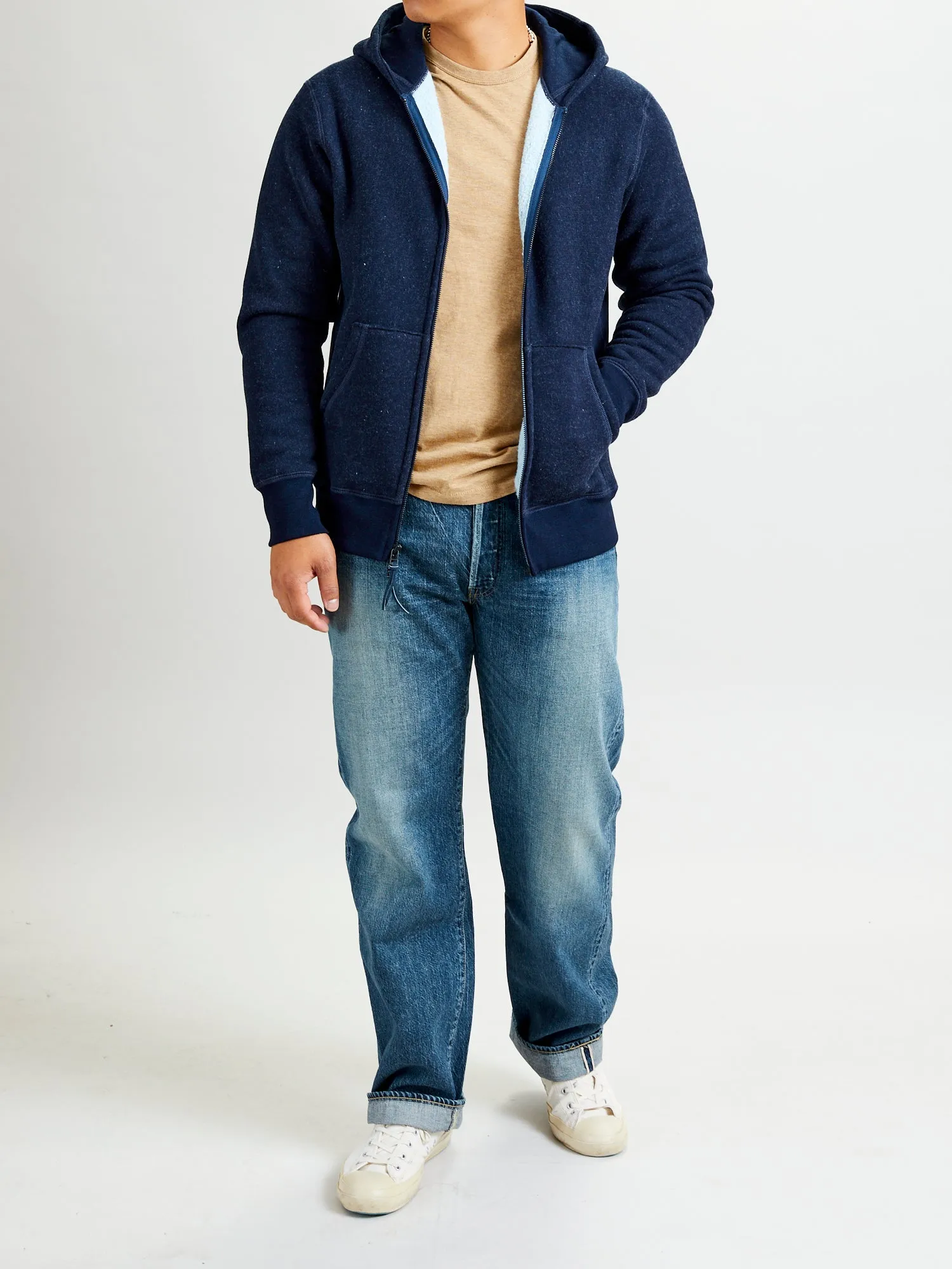 Heavyweight Zip Hoodie in Indigo