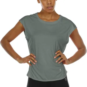 icyzone Workout T-Shirt for Women - Fitness Gym Yoga Running Exercise Cap Sleeves Tops