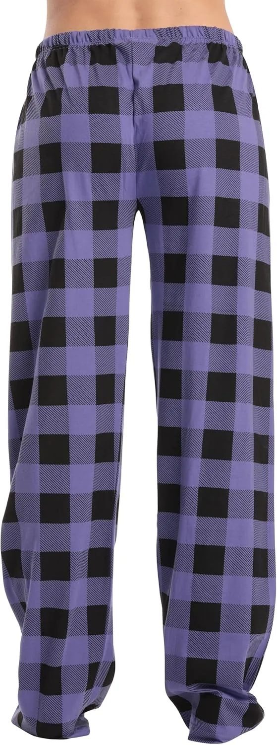 Just Love 100% Cotton Jersey Women Plaid Pajama Pants Sleepwear