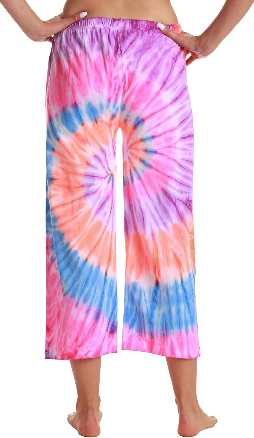 Just Love Women Tie Dye Pajama Capri Pants