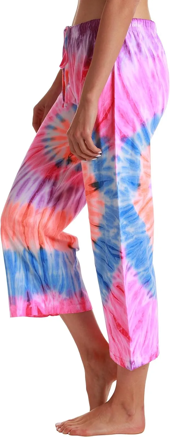 Just Love Women Tie Dye Pajama Capri Pants