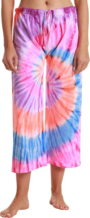 Just Love Women Tie Dye Pajama Capri Pants