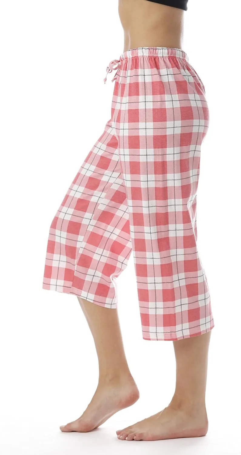 Just Love Womens Pajama Plaid Capri Pants Sleepwear