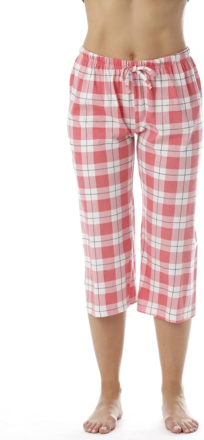 Just Love Womens Pajama Plaid Capri Pants Sleepwear