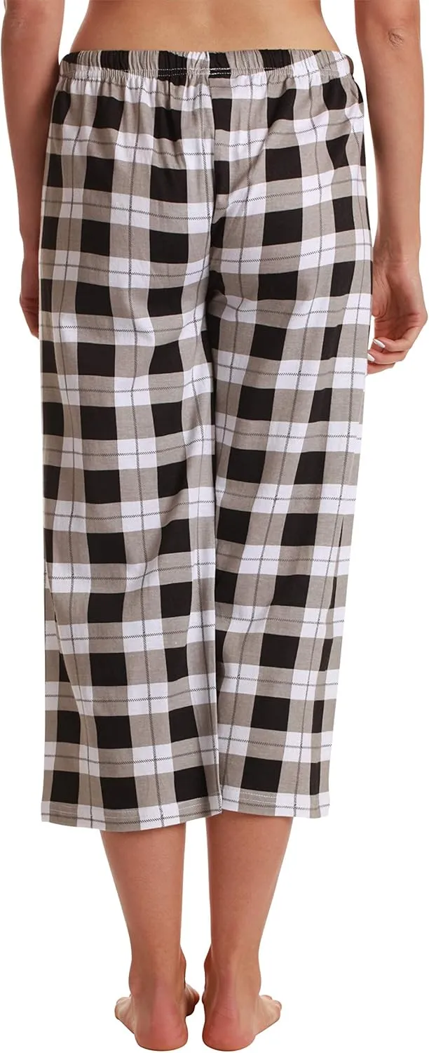 Just Love Womens Pajama Plaid Capri Pants Sleepwear