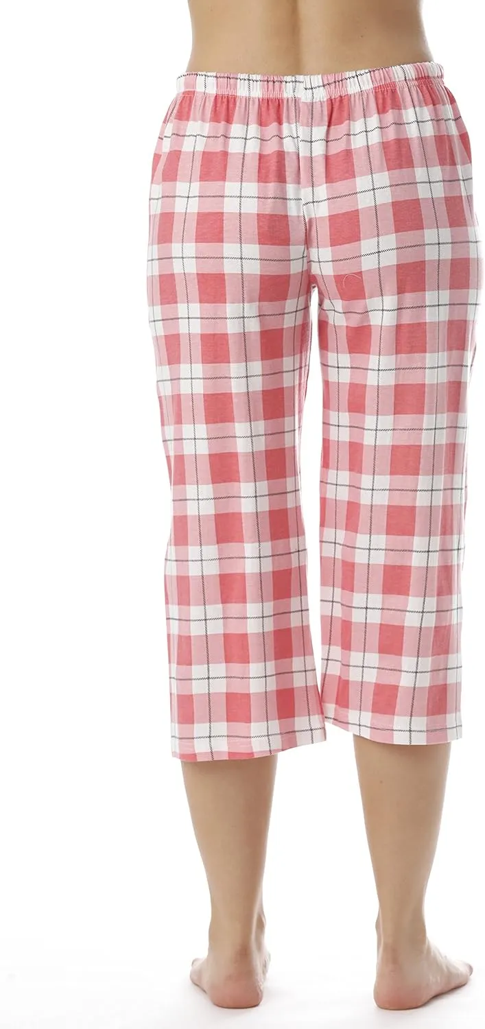 Just Love Womens Pajama Plaid Capri Pants Sleepwear