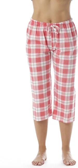 Just Love Womens Pajama Plaid Capri Pants Sleepwear