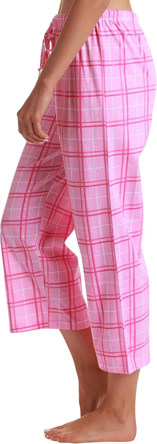 Just Love Womens Pajama Plaid Capri Pants Sleepwear