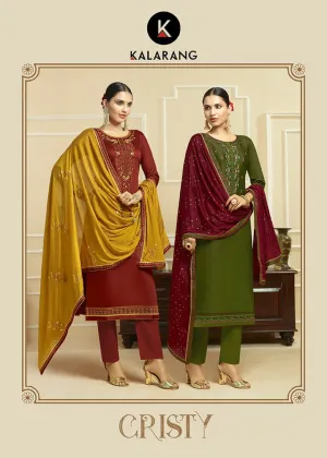 Kalarang Cristy Vol Cotton Dress Collection With Sequence Work Dupatta