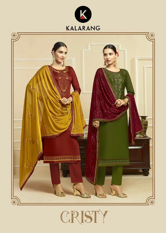 Kalarang Cristy Vol Cotton Dress Collection With Sequence Work Dupatta