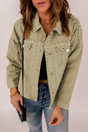 Khaki Rivet Denim Jacket