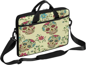 Laptop Shoulder Bag for 13-15 Inch Mexican Pattern Skull Waterproof Laptop Sleeve Case Bag Slim Computer Carry Case Computer Cases for Laptops