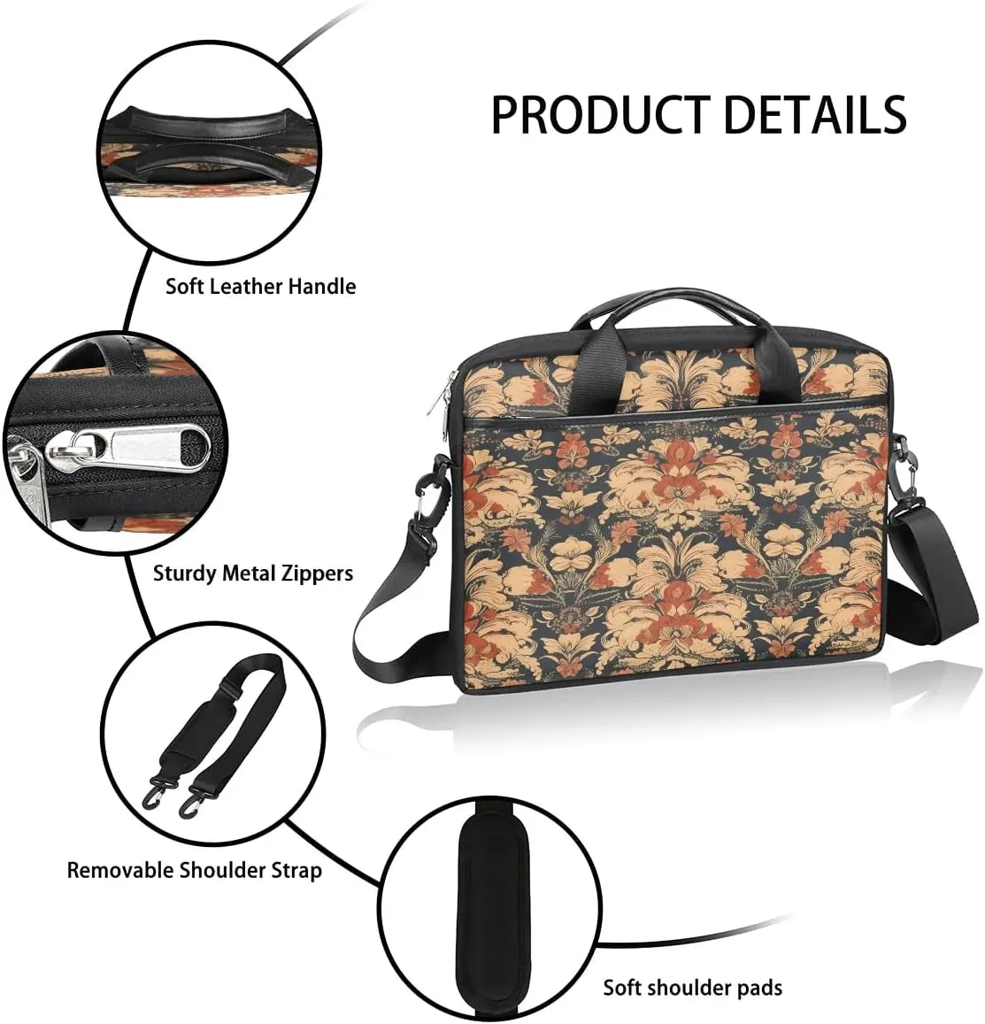 Laptop Shoulder Bag for 13-15 Inch Waterproof Laptop Sleeve Case Bag Slim Computer Carry Case Computer Cases for Laptops