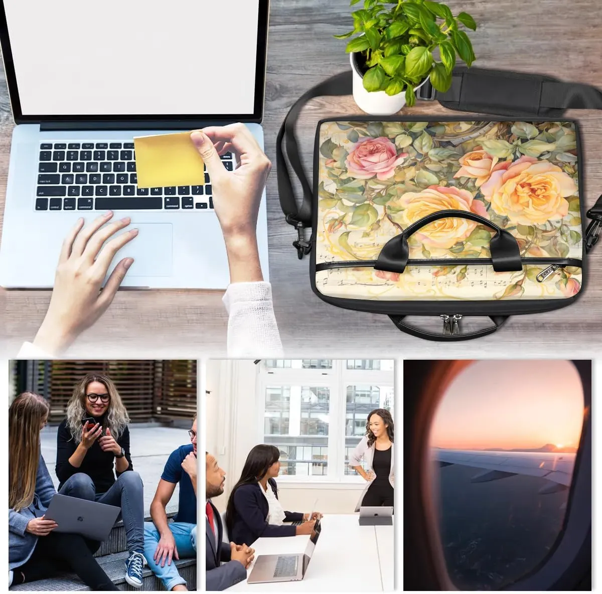 Laptop Shoulder Bag for 13-15 Inch Waterproof Laptop Sleeve Case Bag Slim Computer Carry Case Computer Cases for Laptops