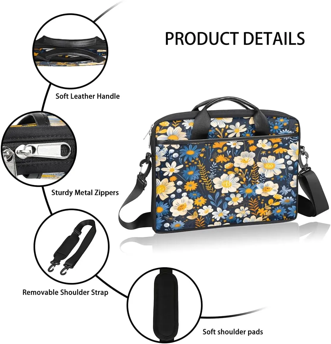 Laptop Shoulder Bag for 13-15 Inch Waterproof Laptop Sleeve Case Bag Slim Computer Carry Case Computer Cases for Laptops