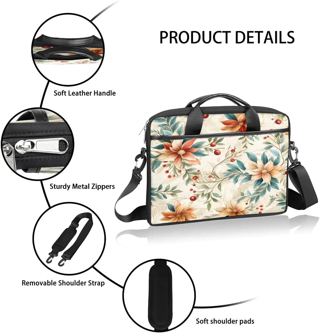 Laptop Shoulder Bag for 13-15 Inch Waterproof Laptop Sleeve Case Bag Slim Computer Carry Case Computer Cases for Laptops