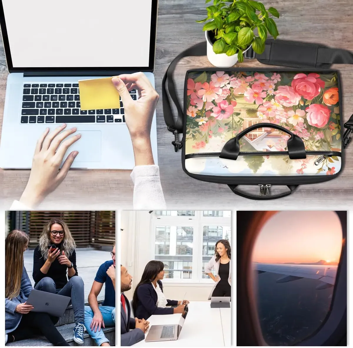 Laptop Shoulder Bag for 13-15 Inch Waterproof Laptop Sleeve Case Bag Slim Computer Carry Case Computer Cases for Laptops