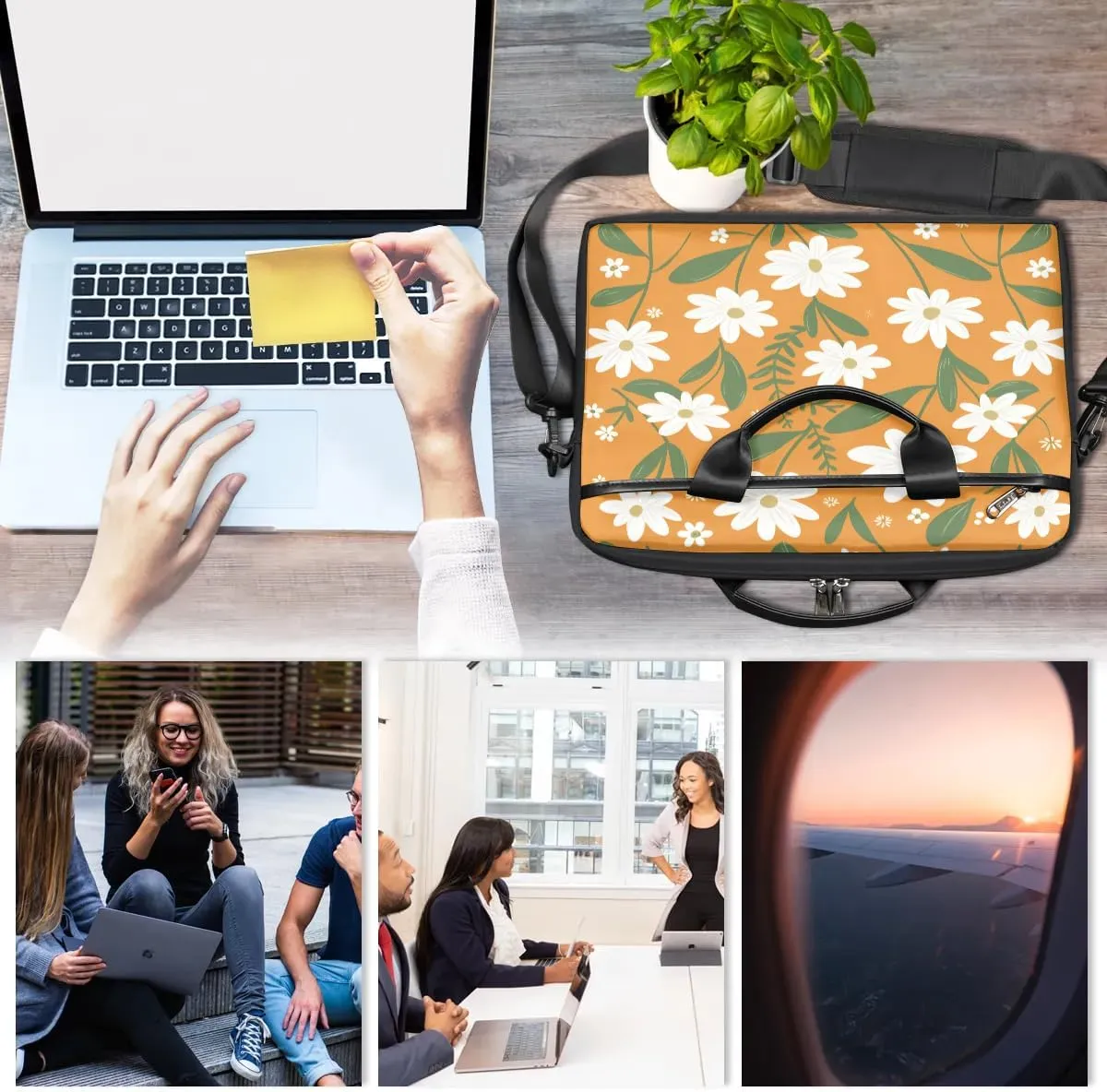 Laptop Shoulder Bag for 13-15 Inch Waterproof Laptop Sleeve Case Bag Slim Computer Carry Case Computer Cases for Laptops