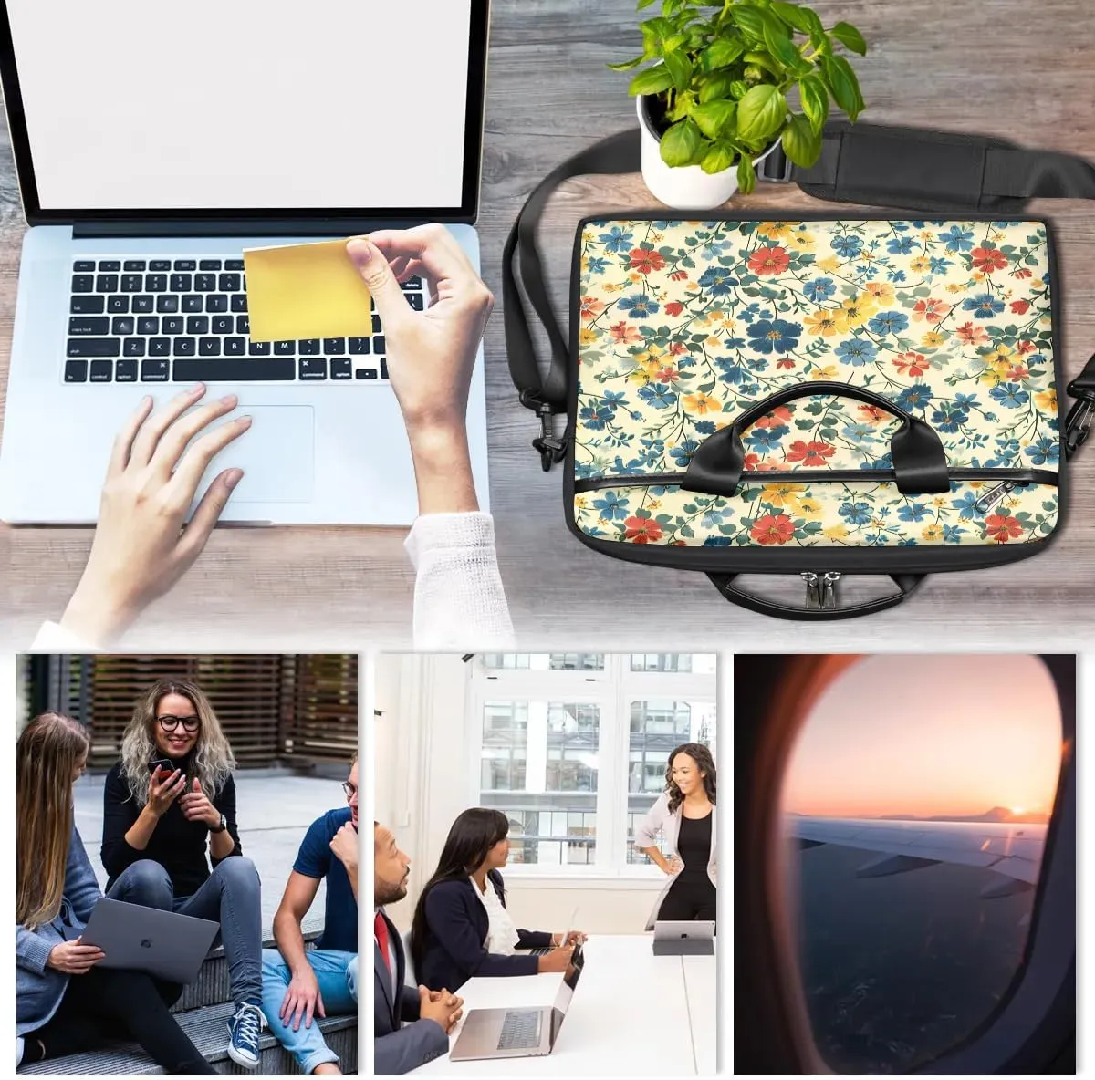 Laptop Shoulder Bag for 13-15 Inch Waterproof Laptop Sleeve Case Bag Slim Computer Carry Case Computer Cases for Laptops