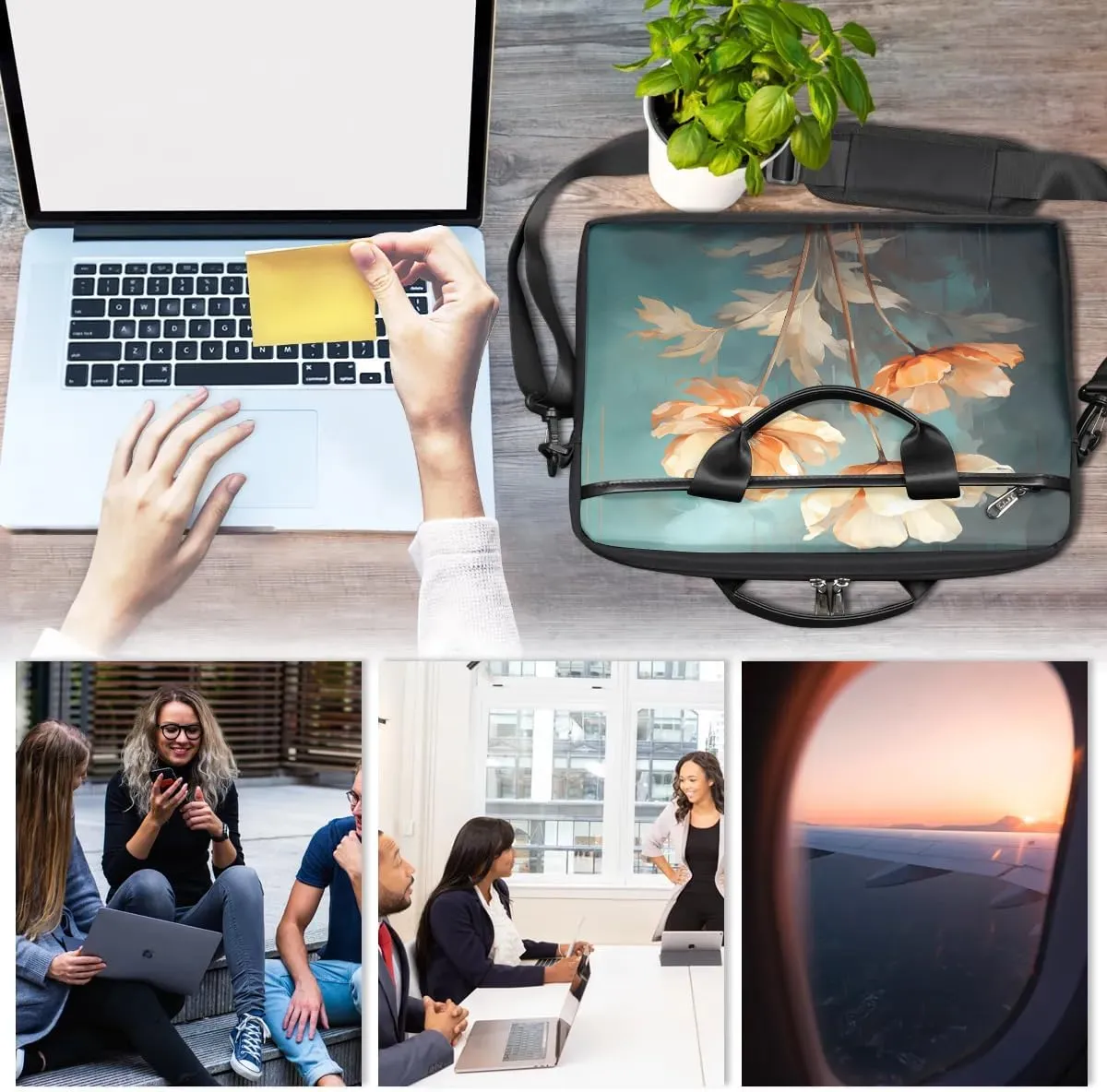 Laptop Shoulder Bag for 13-15 Inch Waterproof Laptop Sleeve Case Bag Slim Computer Carry Case Computer Cases for Laptops