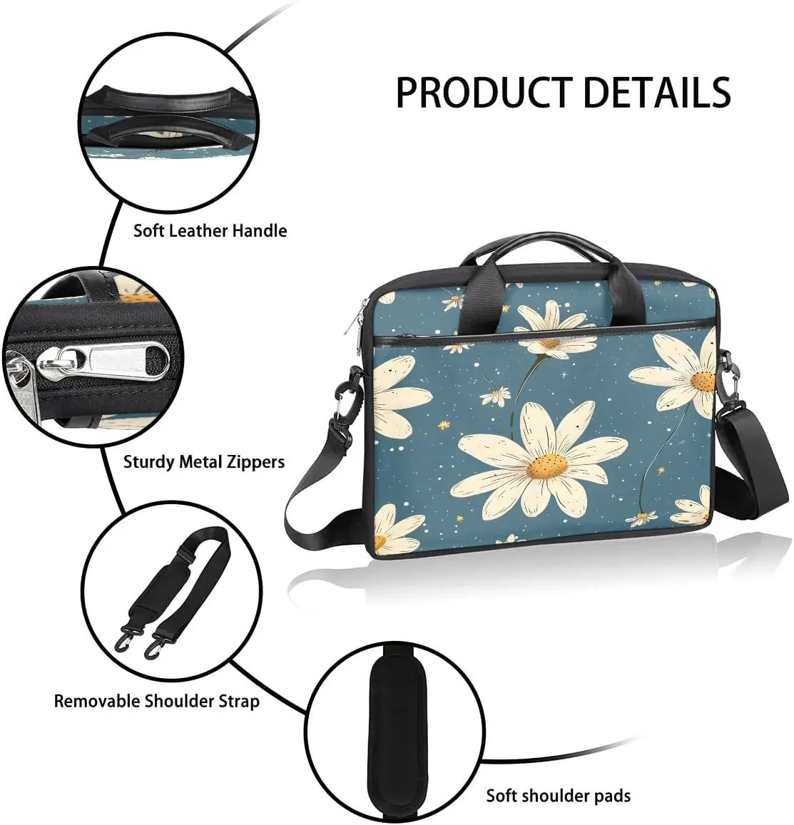 Laptop Shoulder Bag for 13-15 Inch Waterproof Laptop Sleeve Case Bag Slim Computer Carry Case Computer Cases for Laptops