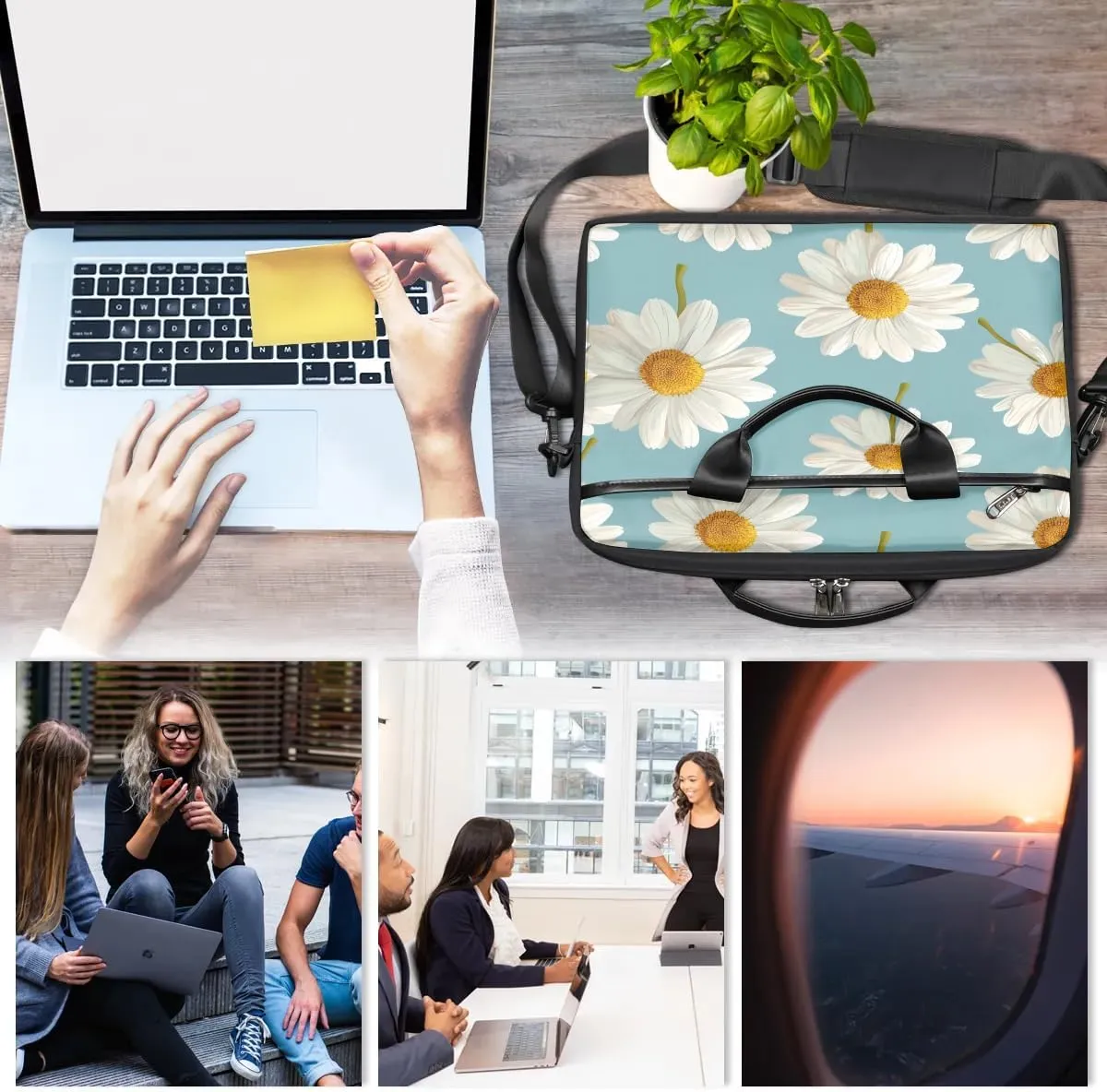 Laptop Shoulder Bag for 13-15 Inch Waterproof Laptop Sleeve Case Bag Slim Computer Carry Case Computer Cases for Laptops