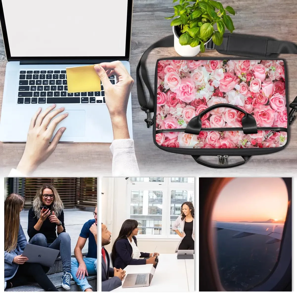 Laptop Shoulder Bag for 13-15 Inch Waterproof Laptop Sleeve Case Bag Slim Computer Carry Case Computer Cases for Laptops