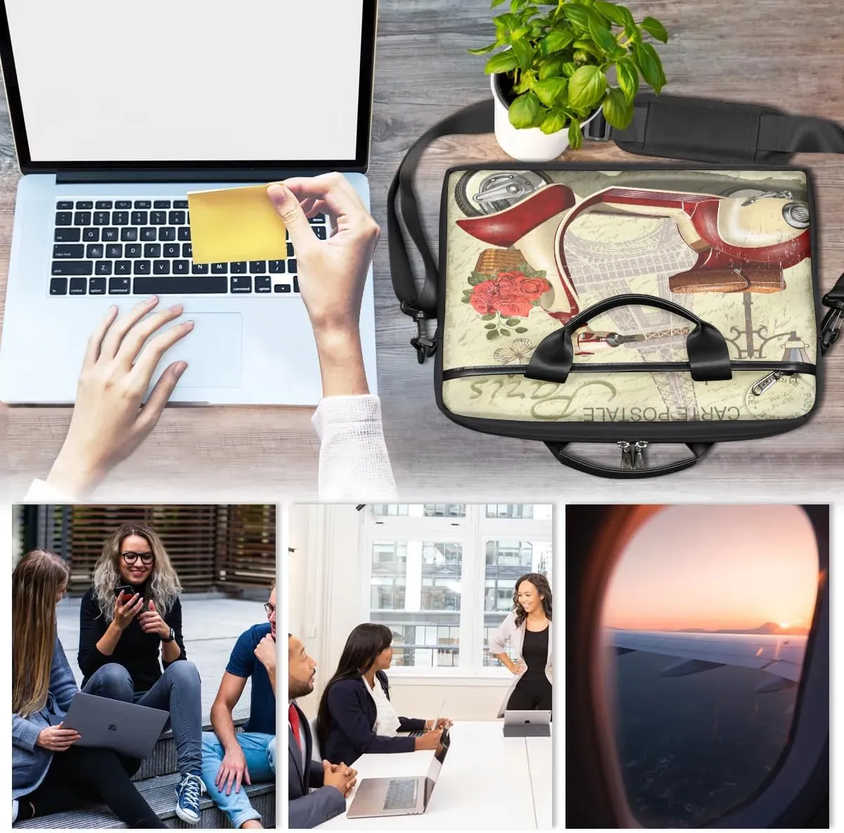 Laptop Shoulder Bag for 13-15 Inch Waterproof Laptop Sleeve Case Bag Slim Computer Carry Case Computer Cases for Laptops