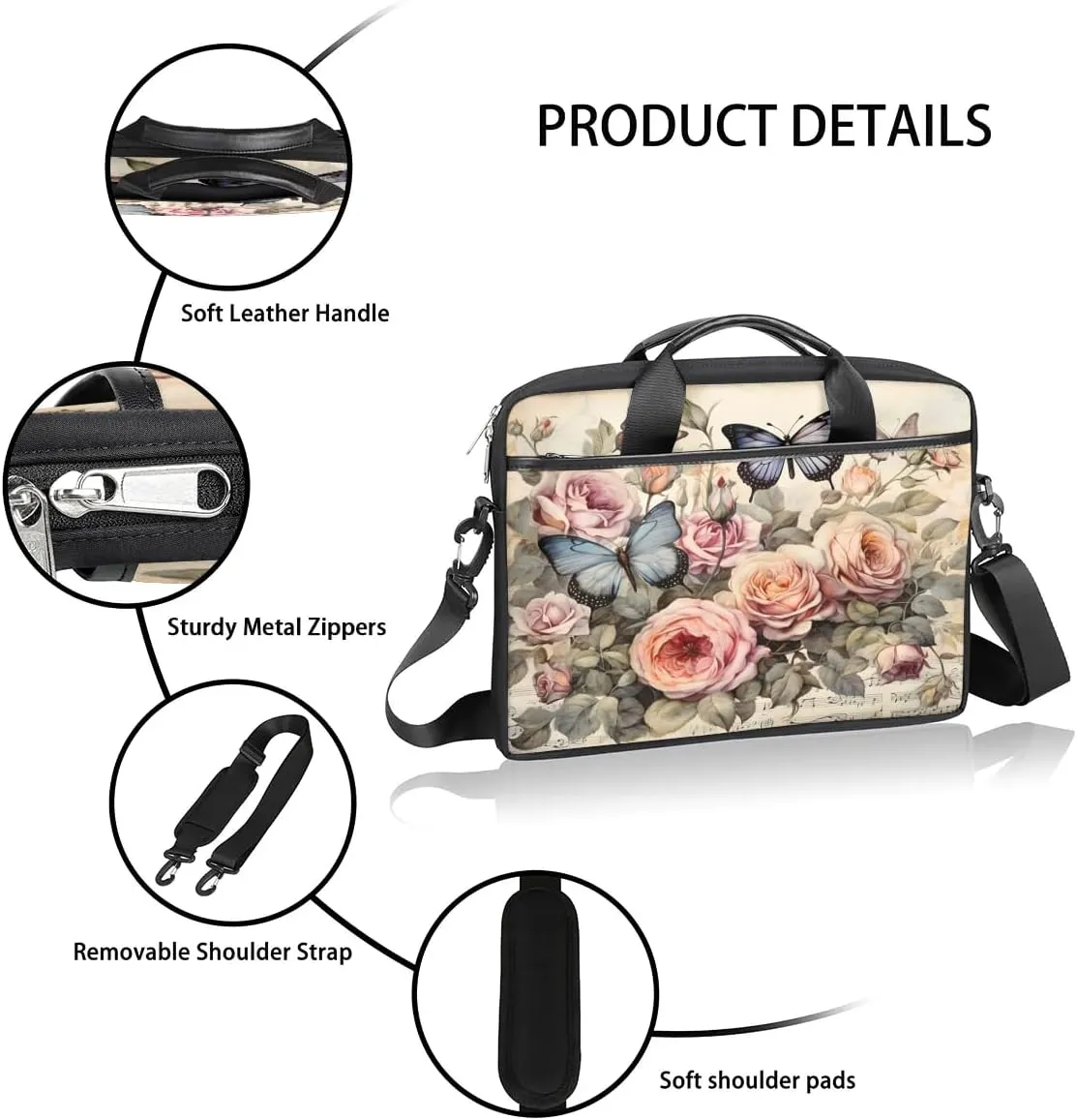 Laptop Shoulder Bag for 13-15 Inch Waterproof Laptop Sleeve Case Bag Slim Computer Carry Case Computer Cases for Laptops