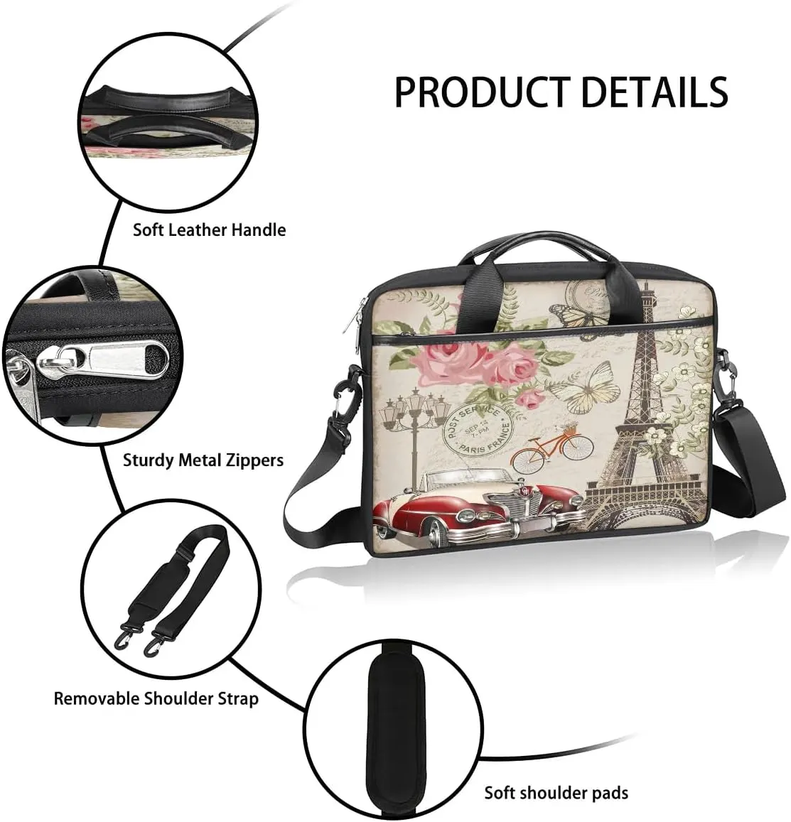 Laptop Shoulder Bag for 13-15 Inch Waterproof Laptop Sleeve Case Bag Slim Computer Carry Case Computer Cases for Laptops