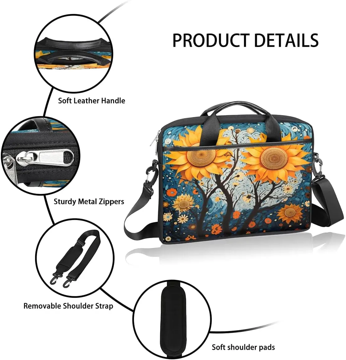 Laptop Shoulder Bag for 13-15 Inch Waterproof Laptop Sleeve Case Bag Slim Computer Carry Case Computer Cases for Laptops