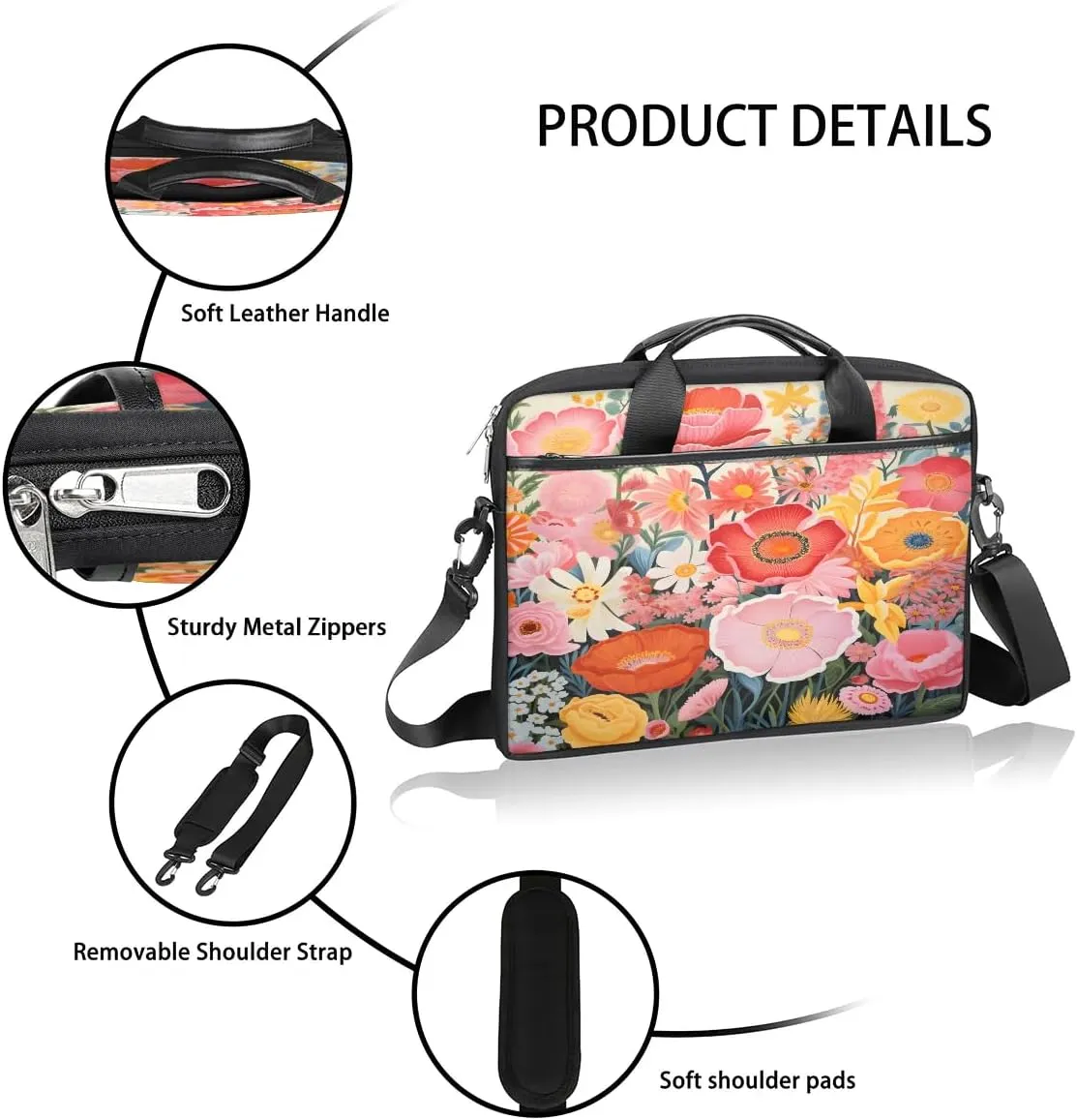 Laptop Shoulder Bag for 13-15 Inch Waterproof Laptop Sleeve Case Bag Slim Computer Carry Case Computer Cases for Laptops