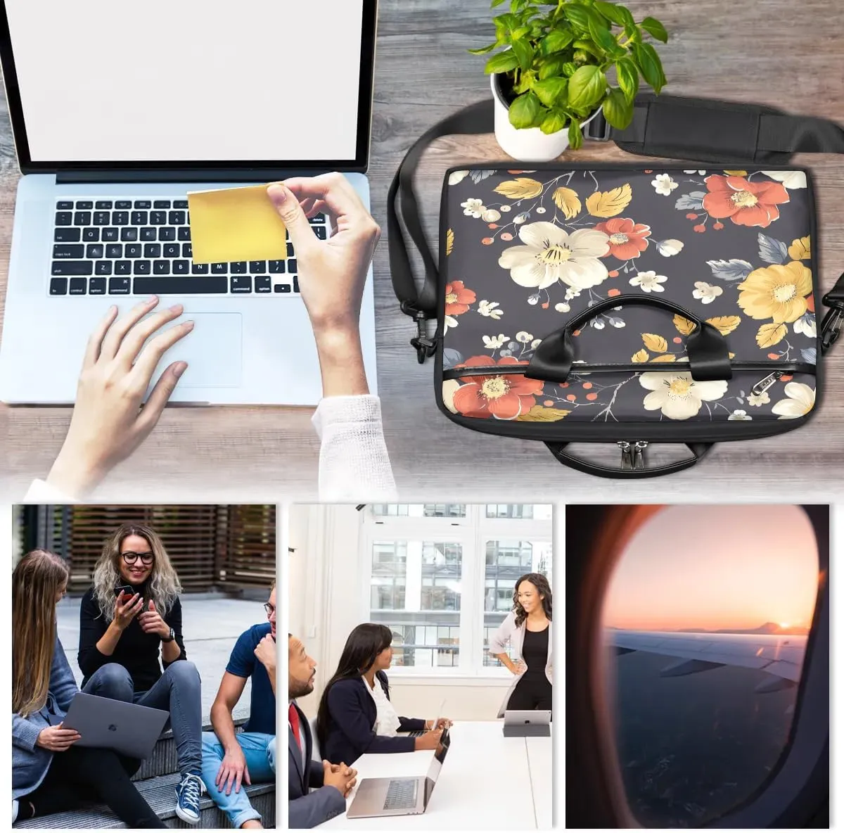 Laptop Shoulder Bag for 13-15 Inch Waterproof Laptop Sleeve Case Bag Slim Computer Carry Case Computer Cases for Laptops