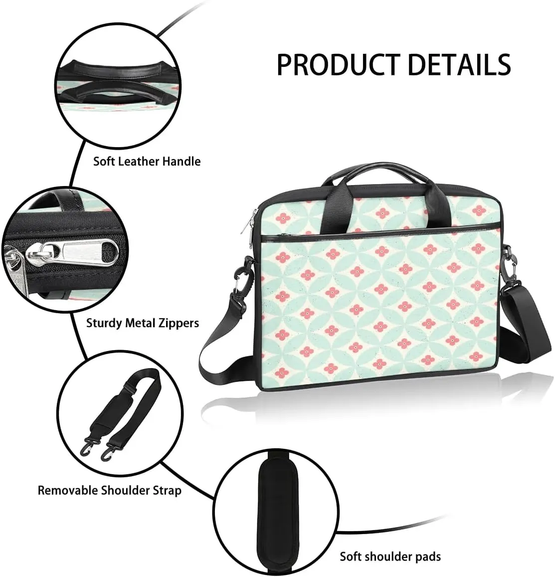 Laptop Shoulder Bag for 13-15 Inch Waterproof Laptop Sleeve Case Bag Slim Computer Carry Case Computer Cases for Laptops