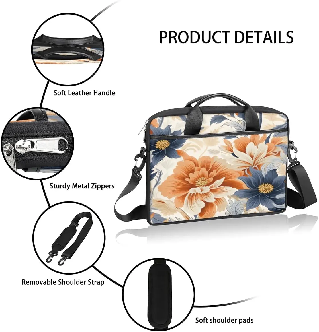 Laptop Shoulder Bag for 13-15 Inch Waterproof Laptop Sleeve Case Bag Slim Computer Carry Case Computer Cases for Laptops
