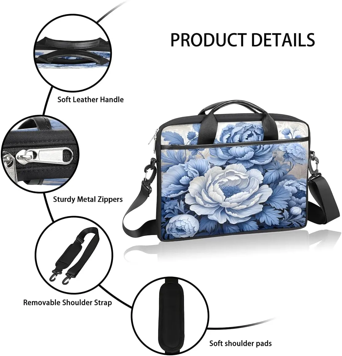 Laptop Shoulder Bag for 13-15 Inch Waterproof Laptop Sleeve Case Bag Slim Computer Carry Case Computer Cases for Laptops