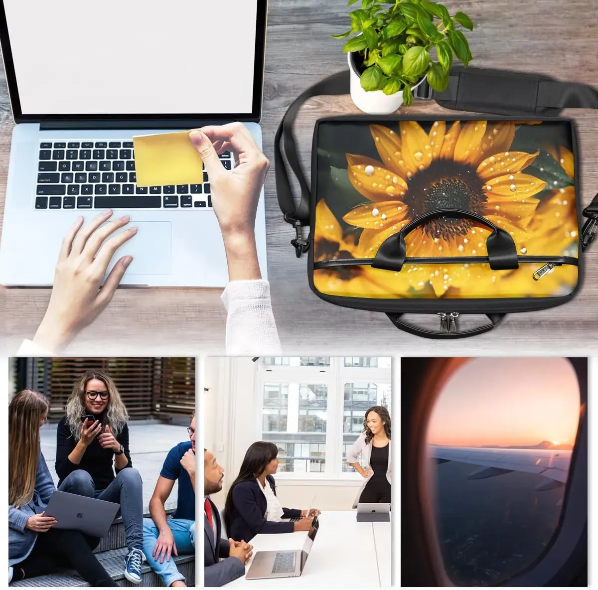 Laptop Shoulder Bag for 13-15 Inch Waterproof Laptop Sleeve Case Bag Slim Computer Carry Case Computer Cases for Laptops
