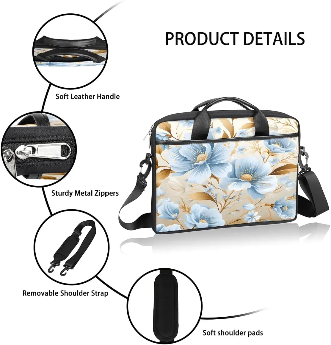 Laptop Shoulder Bag for 13-15 Inch Waterproof Laptop Sleeve Case Bag Slim Computer Carry Case Computer Cases for Laptops