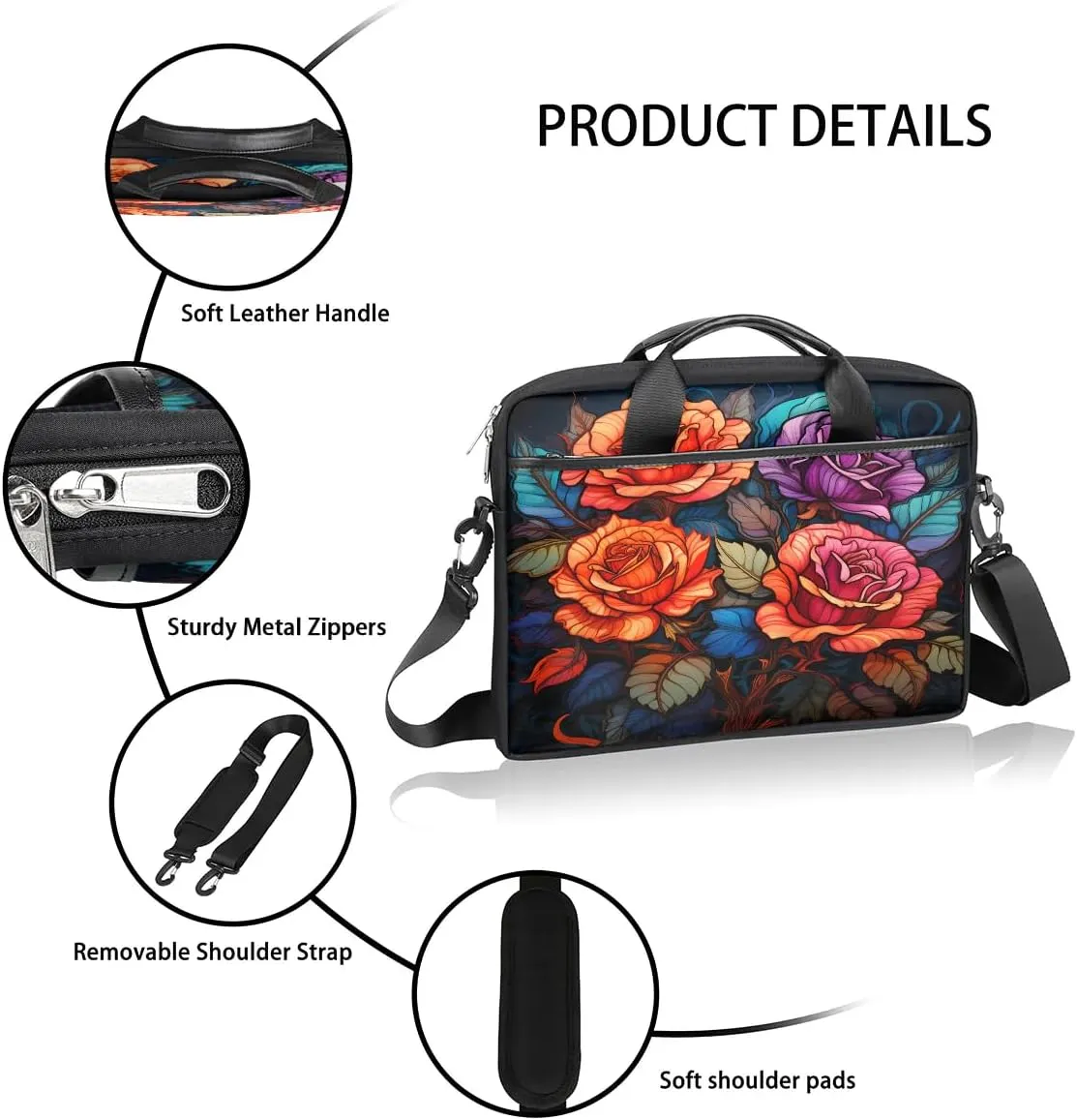 Laptop Shoulder Bag for 13-15 Inch Waterproof Laptop Sleeve Case Bag Slim Computer Carry Case Computer Cases for Laptops