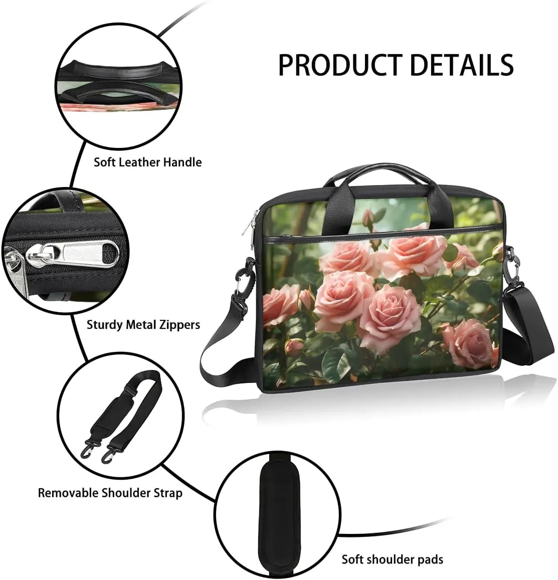 Laptop Shoulder Bag for 13-15 Inch Waterproof Laptop Sleeve Case Bag Slim Computer Carry Case Computer Cases for Laptops