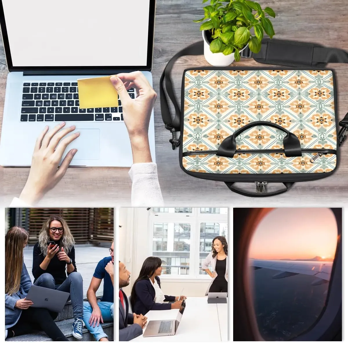 Laptop Shoulder Bag for 13-15 Inch Waterproof Laptop Sleeve Case Bag Slim Computer Carry Case Computer Cases for Laptops