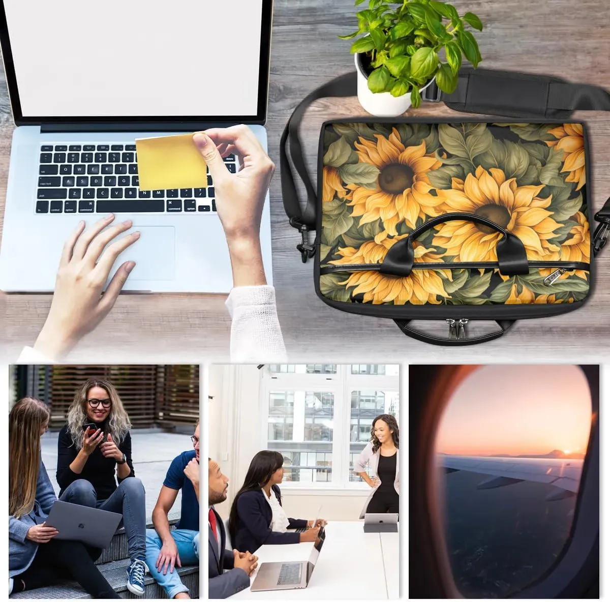 Laptop Shoulder Bag for 13-15 Inch Waterproof Laptop Sleeve Case Bag Slim Computer Carry Case Computer Cases for Laptops