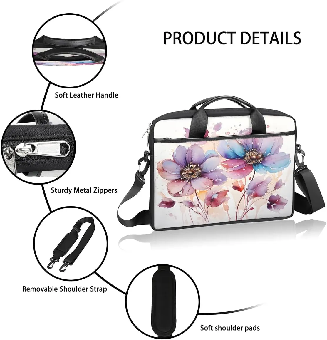 Laptop Shoulder Bag for 13-15 Inch Waterproof Laptop Sleeve Case Bag Slim Computer Carry Case Computer Cases for Laptops