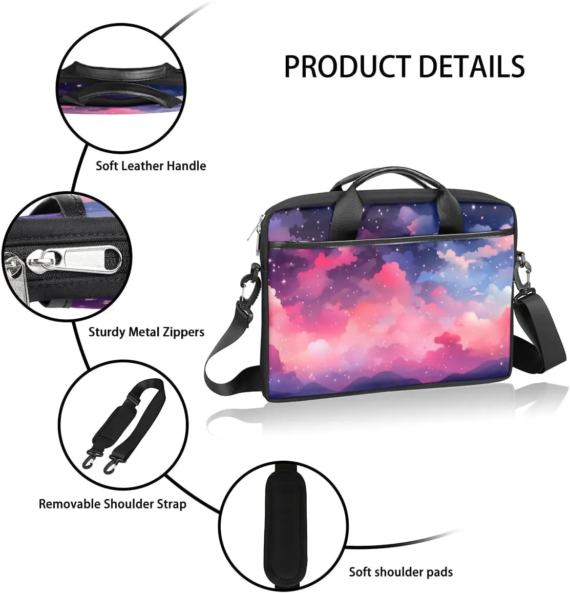 Laptop Shoulder Bag for 13-15 Inch Waterproof Laptop Sleeve Case Bag Slim Computer Carry Case Computer Cases for Laptops