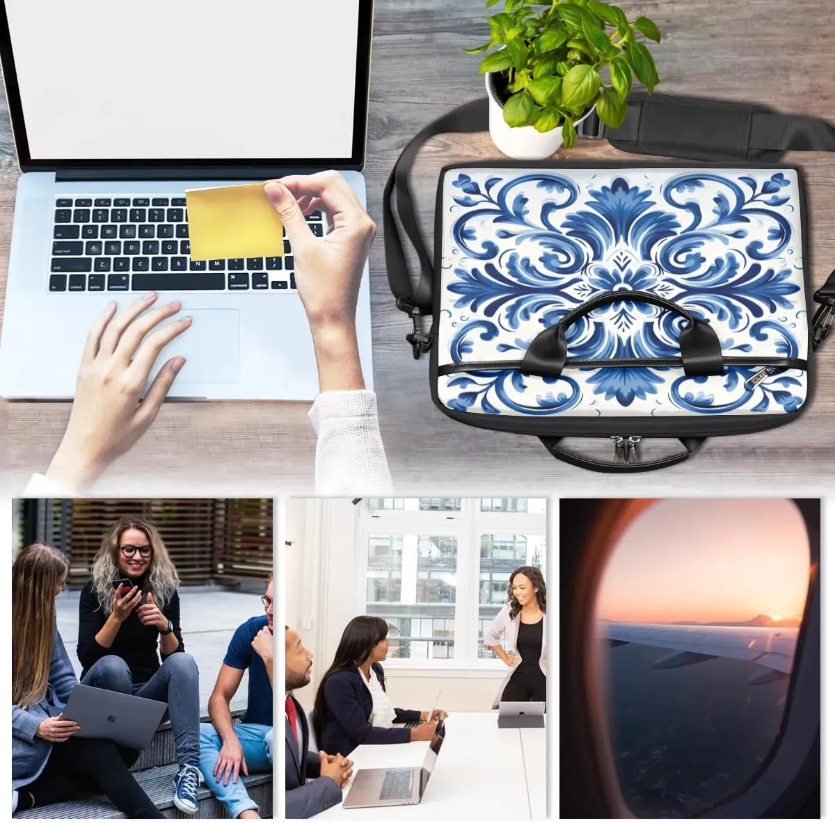 Laptop Shoulder Bag for 13-15 Inch Waterproof Laptop Sleeve Case Bag Slim Computer Carry Case Computer Cases for Laptops