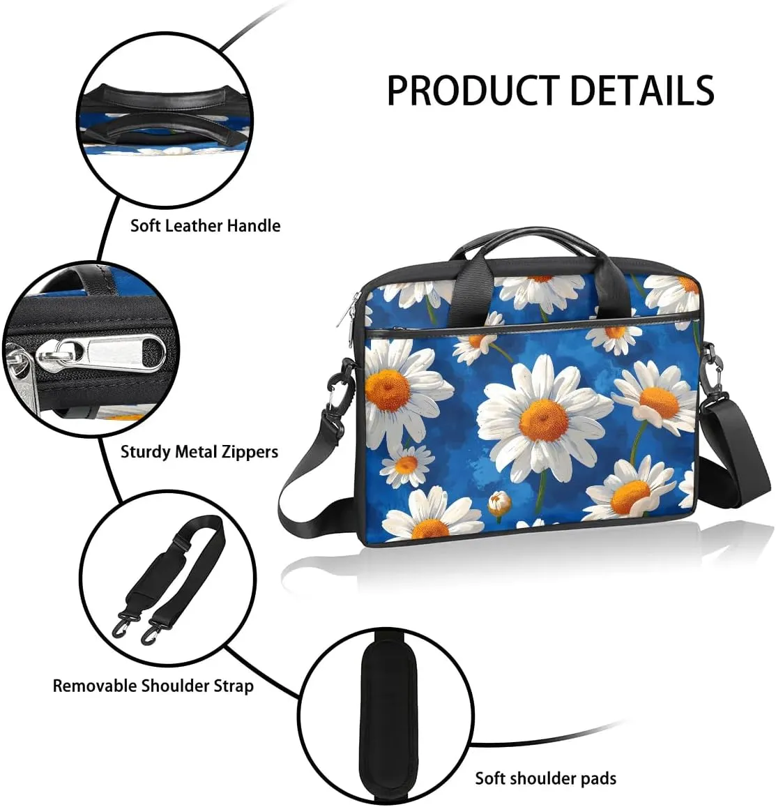 Laptop Shoulder Bag for 13-15 Inch Waterproof Laptop Sleeve Case Bag Slim Computer Carry Case Computer Cases for Laptops