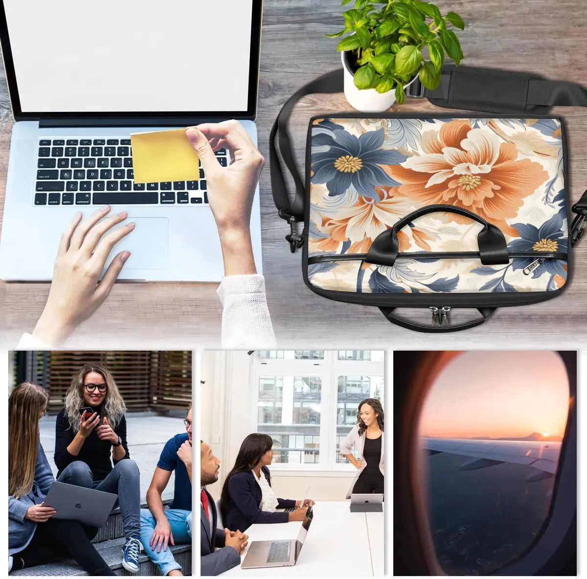 Laptop Shoulder Bag for 13-15 Inch Waterproof Laptop Sleeve Case Bag Slim Computer Carry Case Computer Cases for Laptops