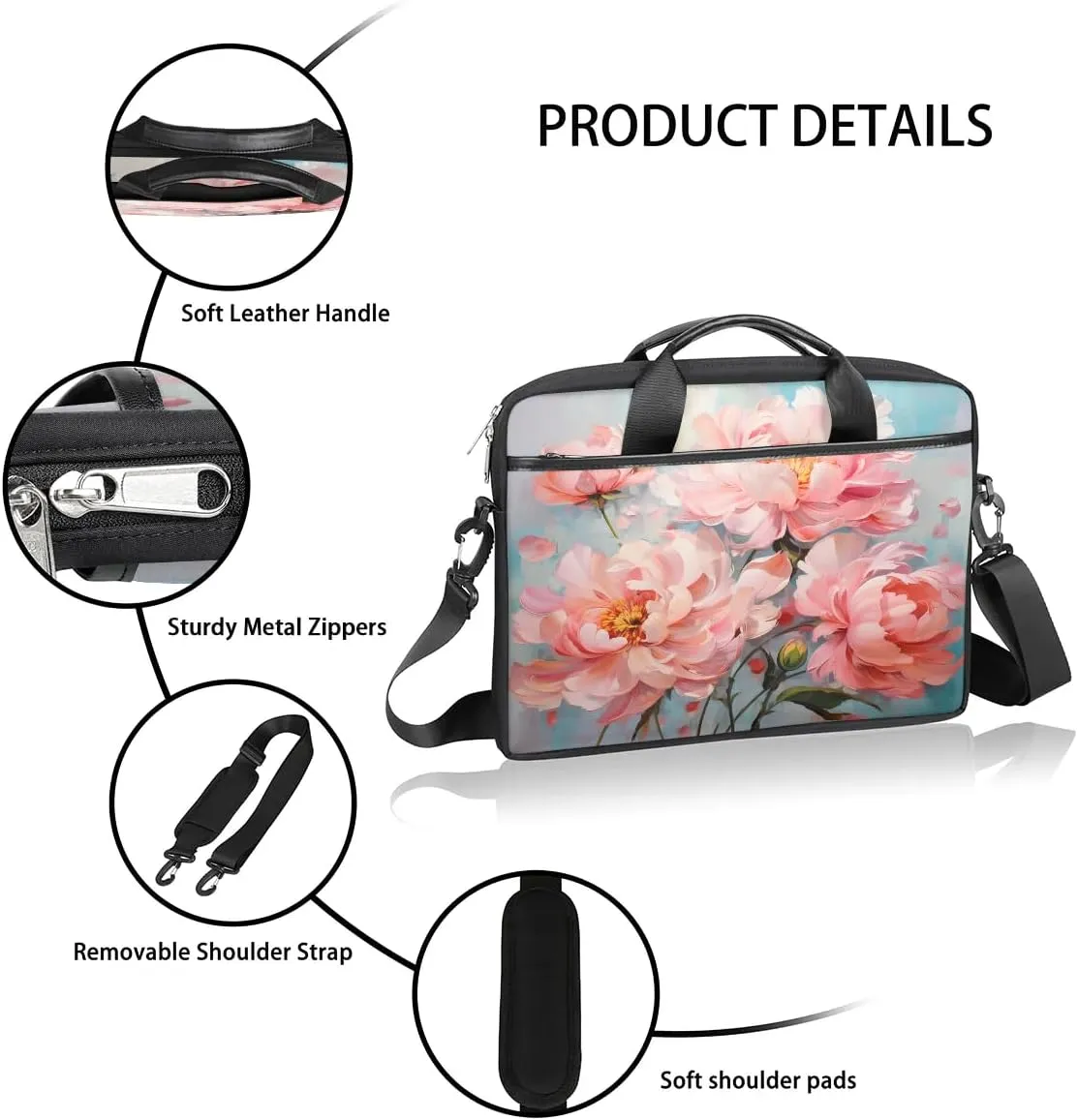 Laptop Shoulder Bag for 13-15 Inch Waterproof Laptop Sleeve Case Bag Slim Computer Carry Case Computer Cases for Laptops