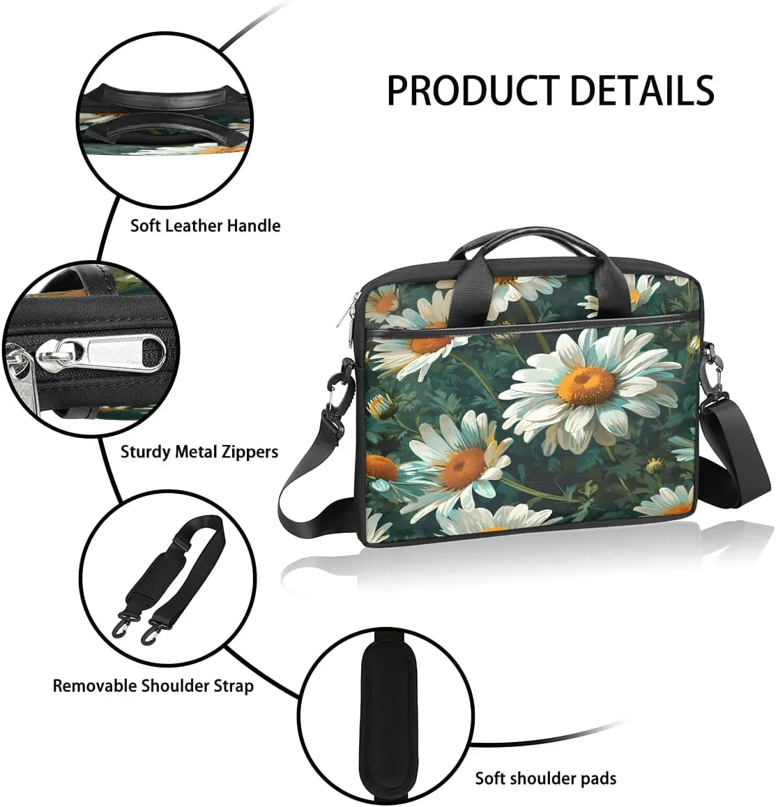 Laptop Shoulder Bag for 13-15 Inch Waterproof Laptop Sleeve Case Bag Slim Computer Carry Case Computer Cases for Laptops