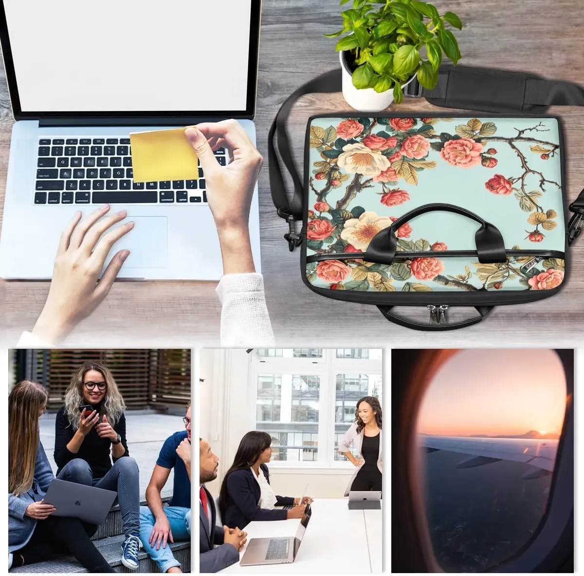 Laptop Shoulder Bag for 13-15 Inch Waterproof Laptop Sleeve Case Bag Slim Computer Carry Case Computer Cases for Laptops
